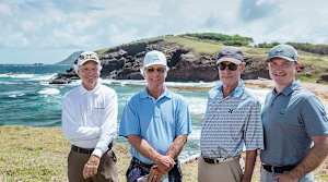Bill Coore, Ben Crenshaw, Mike Keiser and Ben Cowan-Dewar are on site at Cabot Saint Lucia.